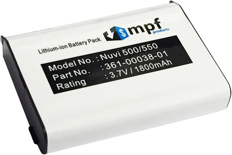 010-11143-00, 361-00038-01 Battery Replacement Compatible with Garmin Aera 500, 510, 550, 560, Zumo 220, 600, 650, 660, 665, 665LM, Nuvi 500, 510, 550 GPS Units