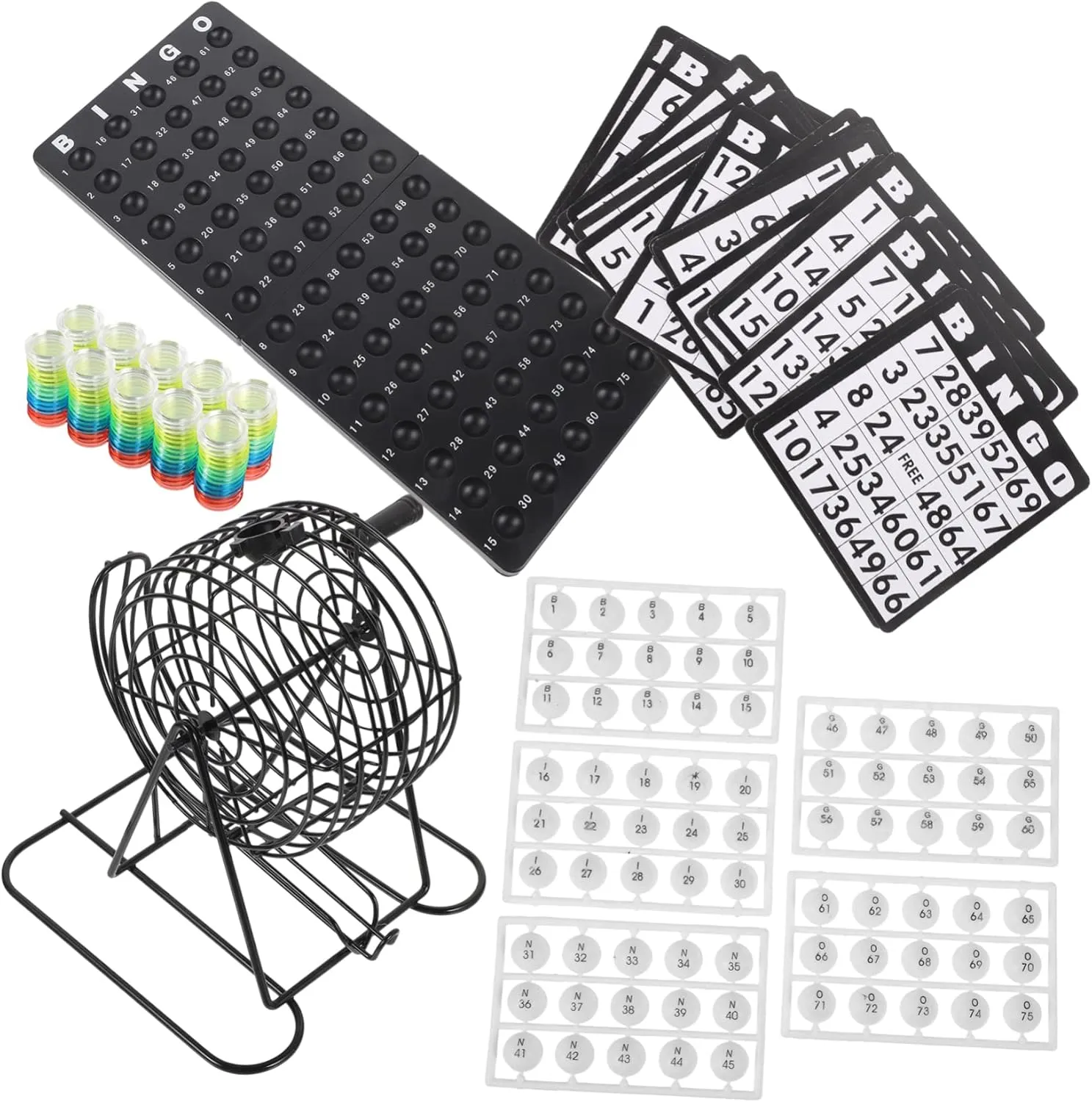 1 Set American Bingo Game Set Educational for Family Gatherings Compact Bingo Cage and Balls Kit for Community Centers and School Classrooms Design for Long Term Use