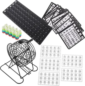 1 Set American Bingo Game Set Educational for Family Gatherings Compact Bingo Cage and Balls Kit for Community Centers and School Classrooms Design for Long Term Use