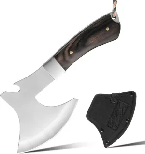 10 inch Camping Axe, Outdoor Throwing Axe for Chopping Wood and kindling, Forged Carbon Steel Heat-Treated Survival Tool, Ergonomic Design, Non-Slip Shock Absorption, Long-Lasting Durability.