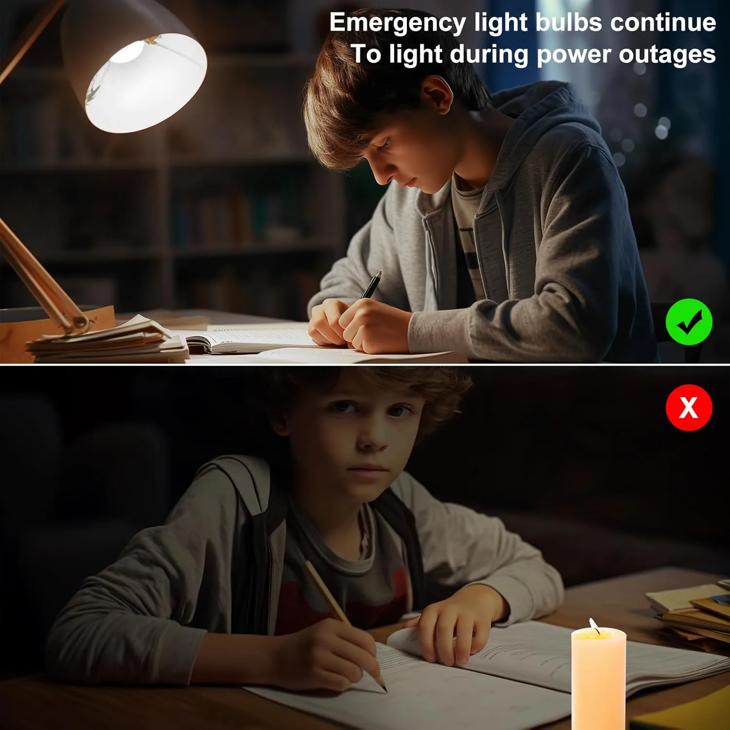 10 Pack Rechargeable Emergency Light Bulbs,Battery Operated Backup Light Bulb for Power Outage Camping Outdoor Hurricane 9W E27 8500K 1200mAh White Self-Charging LED Light Bulbs