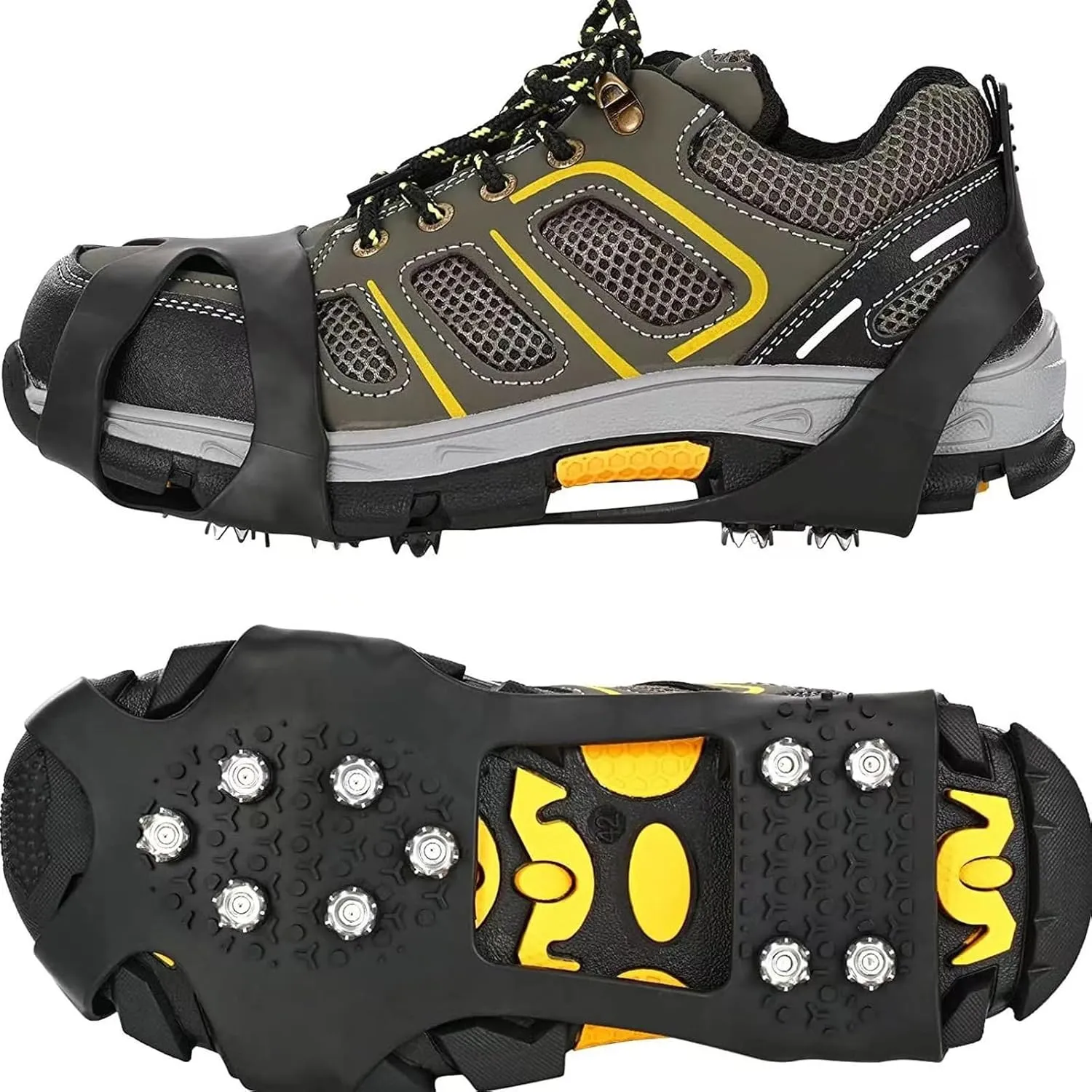 10 Teeth Ice Crampons Cleats Snow Grips Non-Slip Gripper Spikes Over Shoe Boot