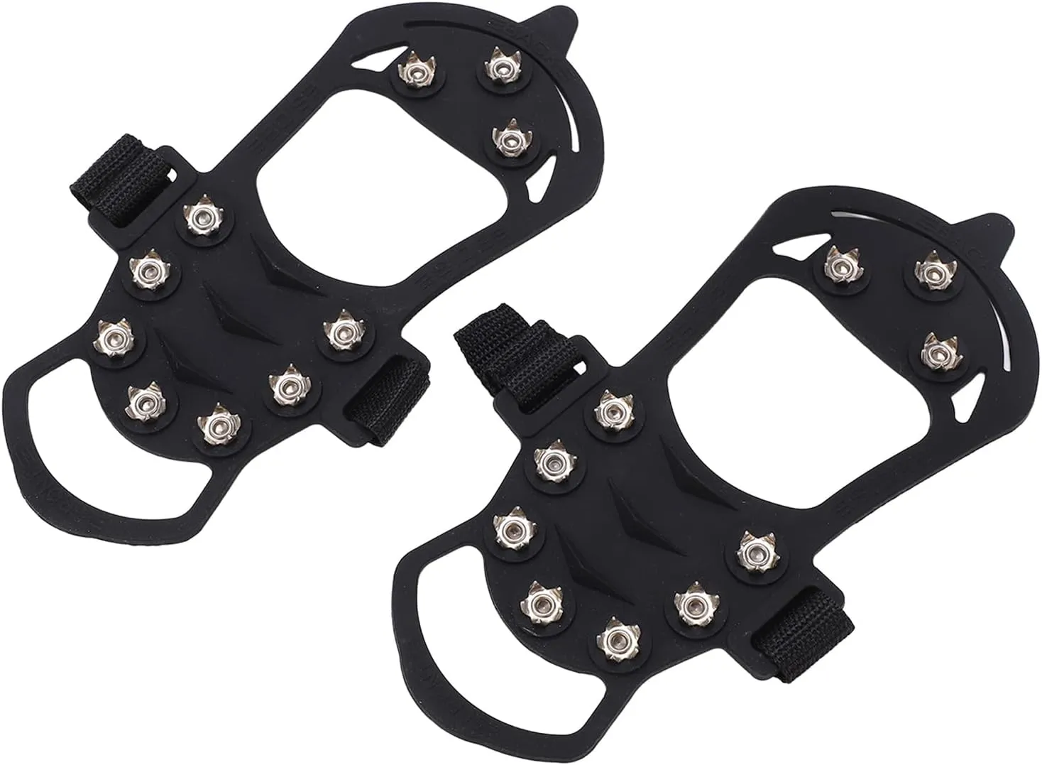 10 Tooth Crampons Shoe Cover, Sturdy Mountaineering Ice Snow Gripper, Rustproof Stainless Steel Nails, Lightweight Silicone Material, Easy to Wear and Carry, for Outdoor Winter Ac