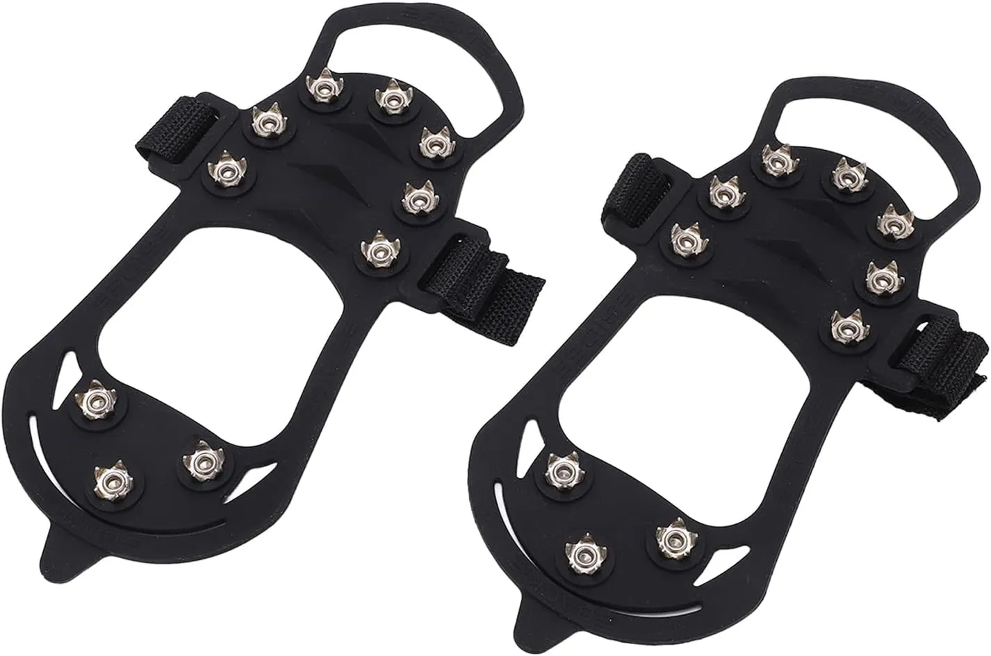 10 Tooth Crampons Shoe Cover, Sturdy Mountaineering Ice Snow Gripper, Rustproof Stainless Steel Nails, Lightweight Silicone Material, Easy to Wear and Carry, for Outdoor Winter Ac