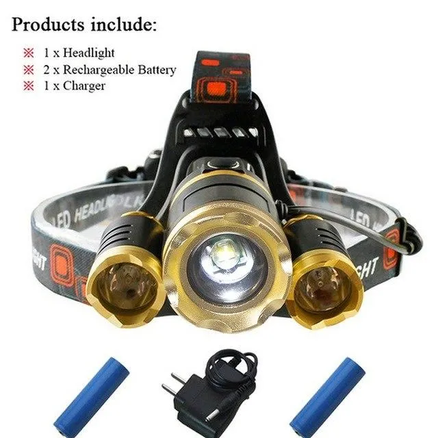 10000lm LED Rechargeable Headlamp CREE XML-T6 Zoom 18650 Lantern Headlamp Fishing Waterproof 18650 Battery Hunting Camping