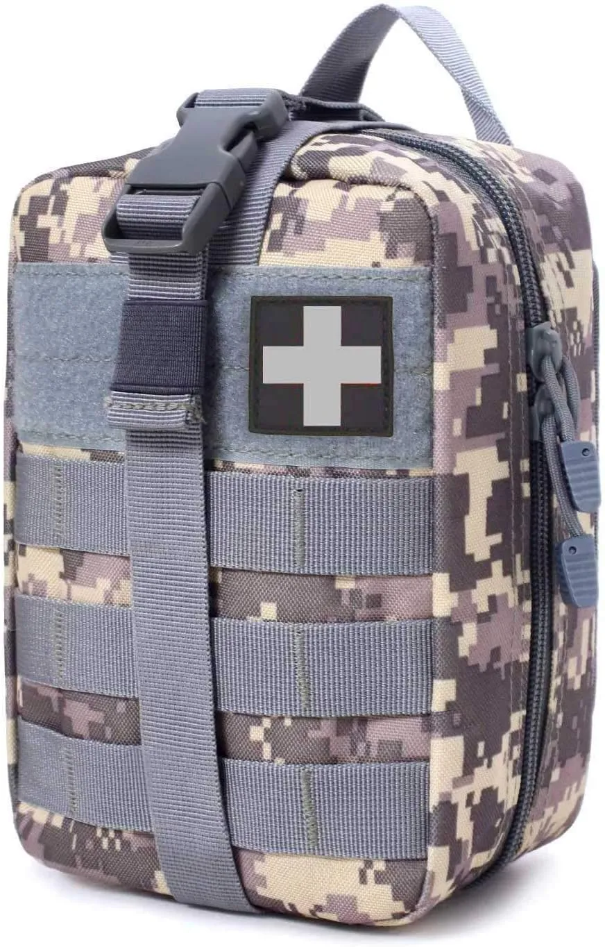 1000D Molle Ifak Pouch Rip Away, Tactical Tear Away Medical Pouch Empty, Military First Aid Pouch Bag Only for Camping Hiking Travel