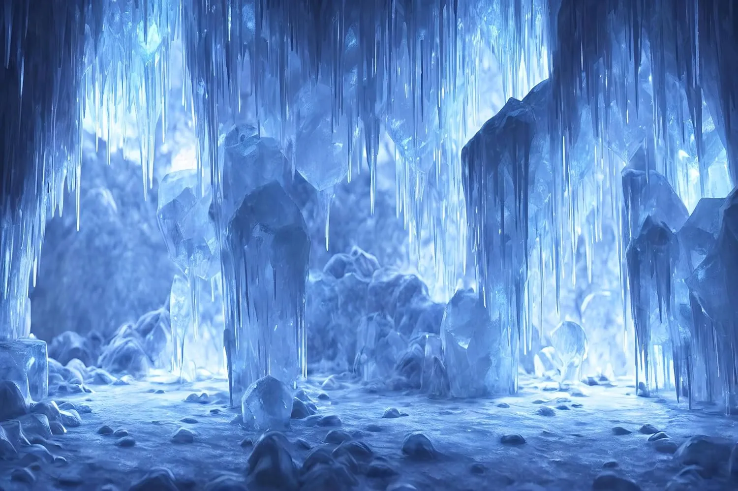 10x8ft Ice Cave Landscape Backdrop Winter Frozen Ice Crystals Cave Icicle Dark Cave Background Cold Winter Holiday Baby Shower Birthday Party Decoration Photo Booth Props