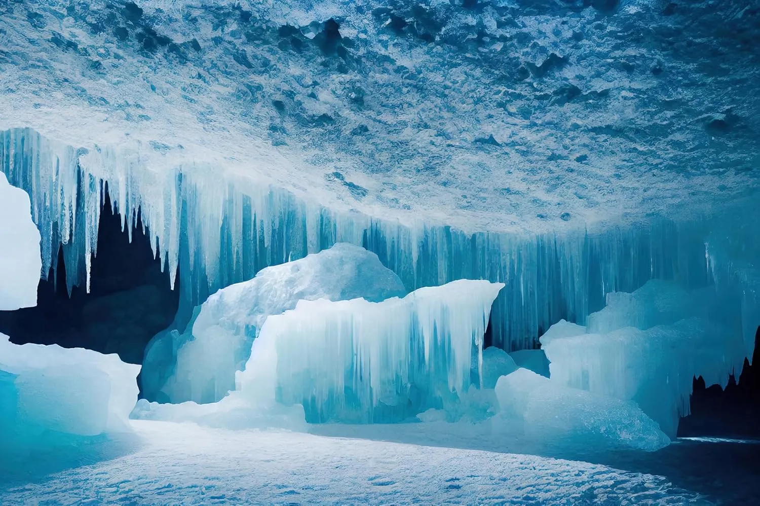 10x8ft Ice Cave Landscape Backdrop Winter Mountain Frozen Nature Icicle Blue Ice Cave Background Winter Nature Cold Winter Holiday Baby Shower Birthday Party Decor Photo Booth Props