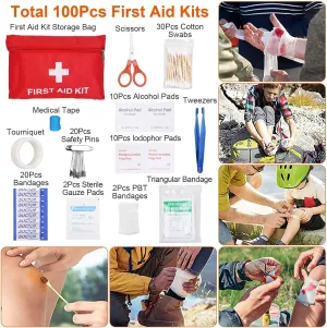 125 in 1 Survival Kits, Gifts for Men, Professional Survival Gear Equipment Tools First Aid Supplies for SOS Emergency Tactical Hiking Hunting Disaster Camping Adventures（No shipments on Weekends）