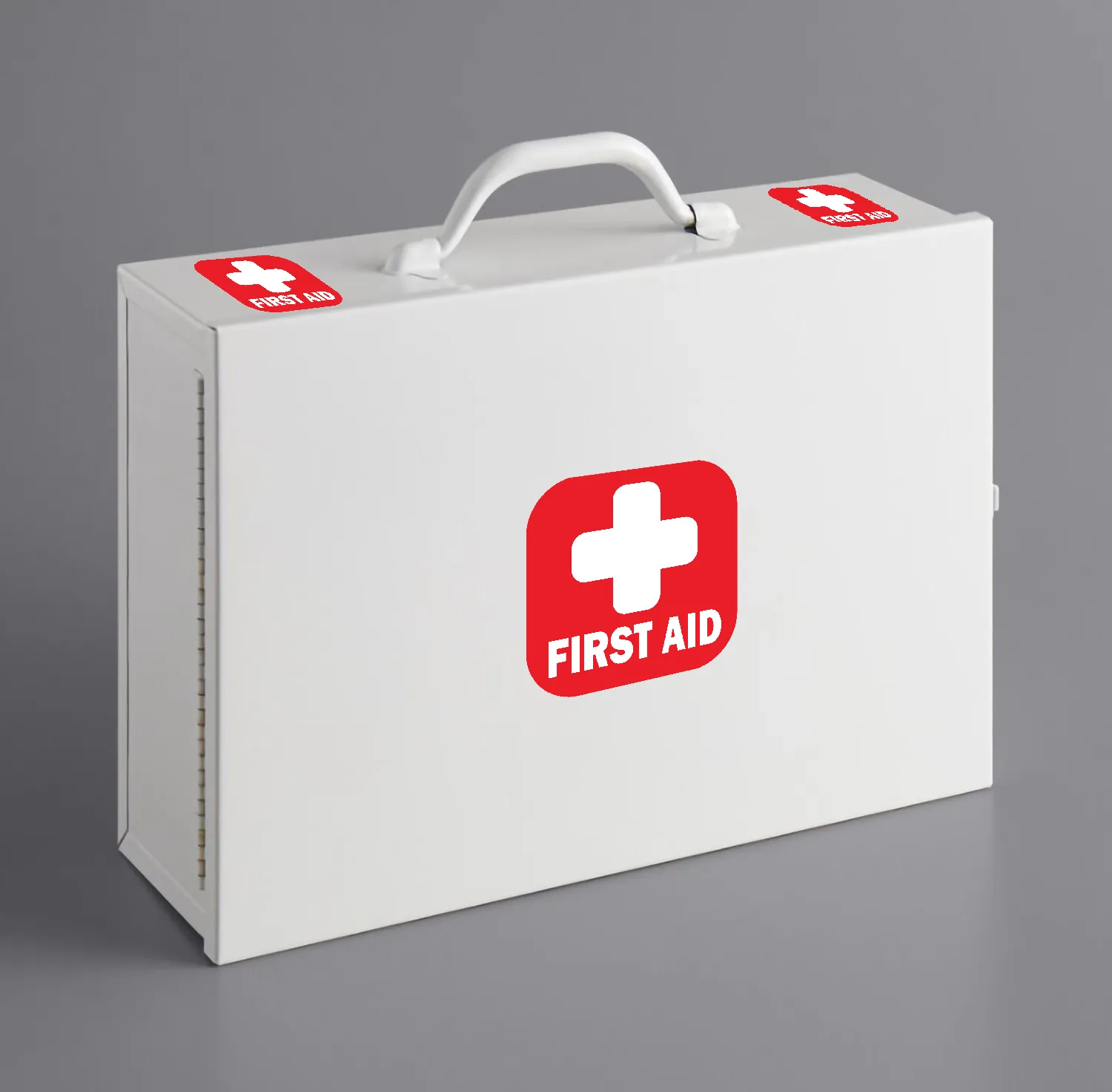 12pc First Aid Kit Sign Sticker [4pc of 4"x4"] [8pc of 2"x2"] Self Adhesive Light Reflective Vinyl Decal
