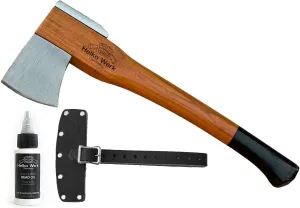 1844 Helko Werk Germany Vario Universal Hatchet - German Made Small Axe Hatchet and Pack Axe for Cutting Wood and Splitting Wood - Head 2 lbs, Handle 18 in. (Universal Hatchet) #10051