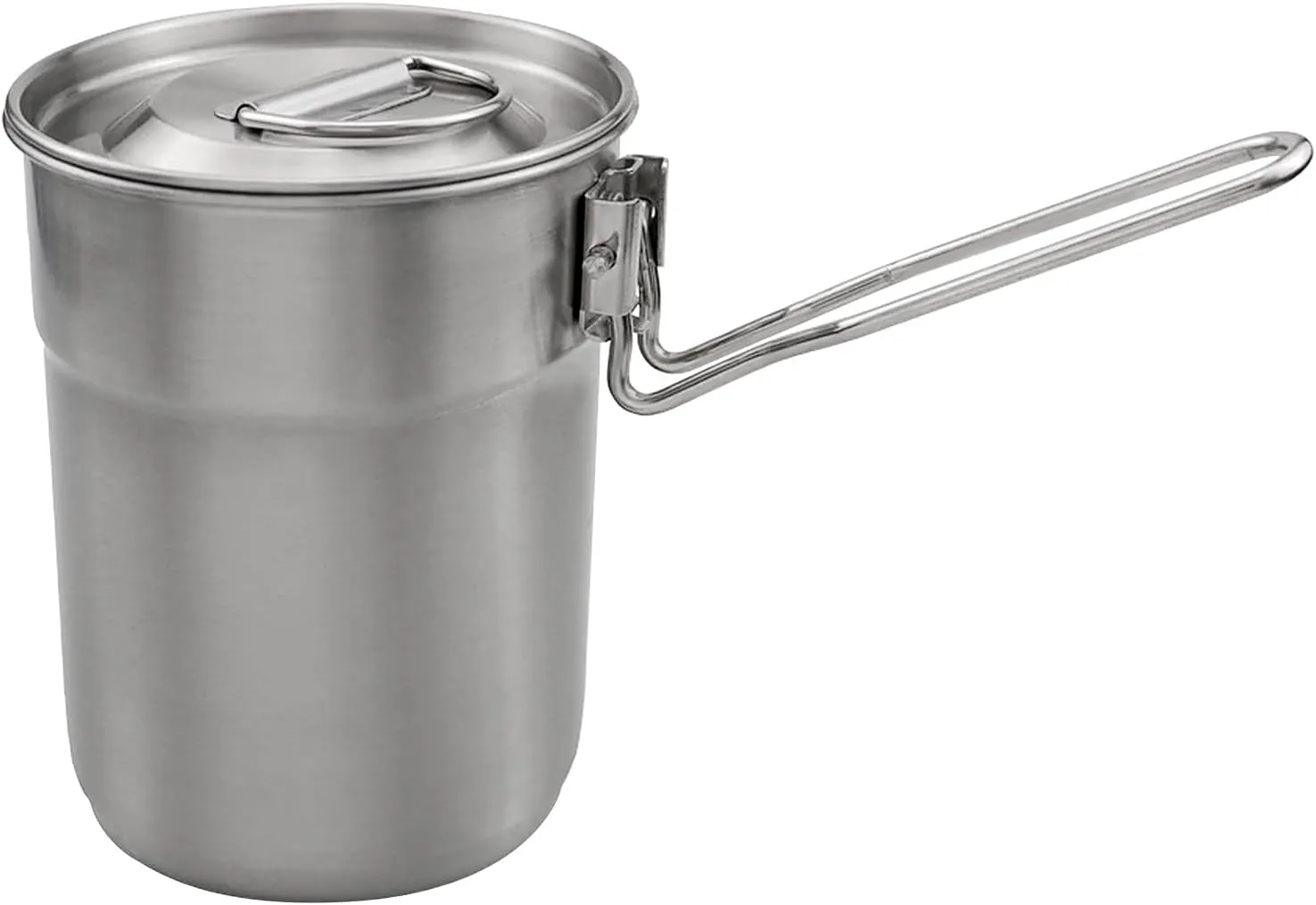 1L Coffee Cup with Folding Handle & Ventilated Lid Stainless Steel Camping Lightweight Cook Pot for Backpacking Hiking Camping Travelling
