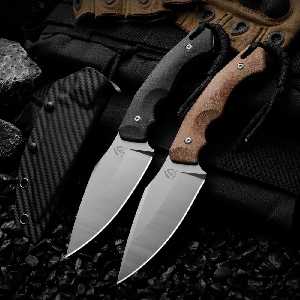 ，1PC， Wilderness survival outdoor knife, can be used for outdoor activities, hiking, and trekking, and is a multifunctional knife suitable for various environments. (brown)