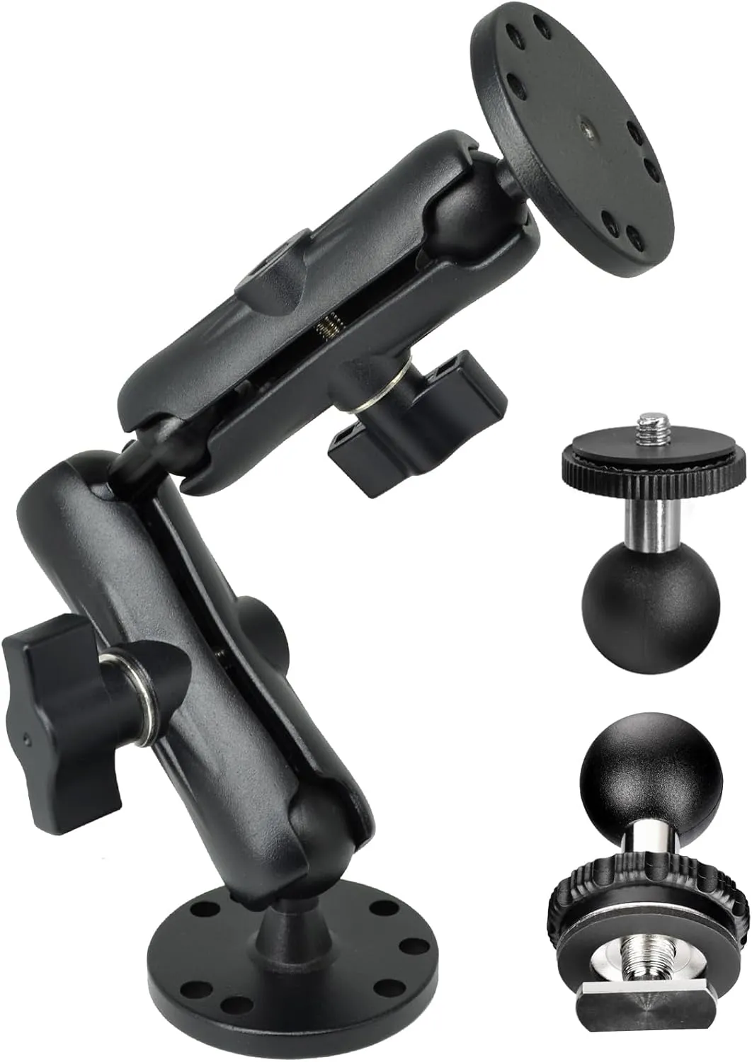 1" Ball Mount for Garmin Striker 4,Aluminum Extension Arm with AMPS Round Plate – Fish Finder, ELD Mount – Compatible with RAM B Size Kit – T-Bolt Track System