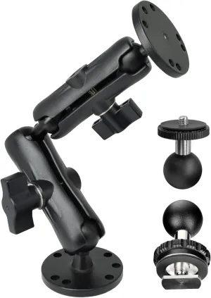1" Ball Mount for Garmin Striker 4,Aluminum Extension Arm with AMPS Round Plate – Fish Finder, ELD Mount – Compatible with RAM B Size Kit – T-Bolt Track System