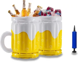 2 Pack Inflatable Beer Cooler, Ice Bucket Drink Cooler Holder Containers for BBQ, Picnic, Summer Party Decorations