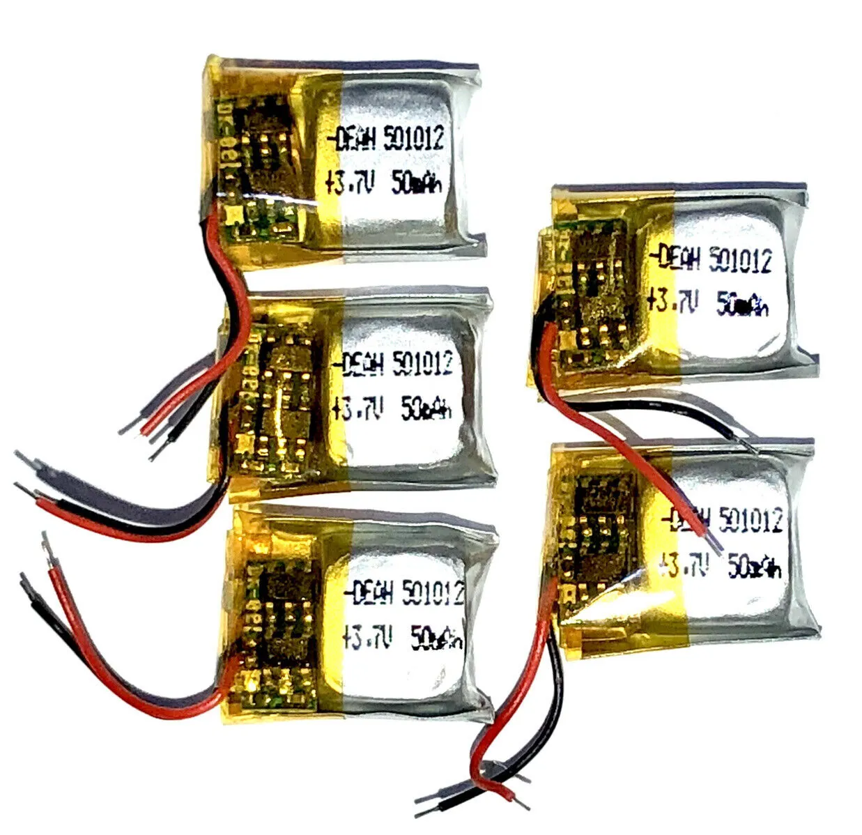 2 X 3.7V 40mAh MINI LiPo Rechargeable Battery Mp3 GPS Headphone Headset 501012