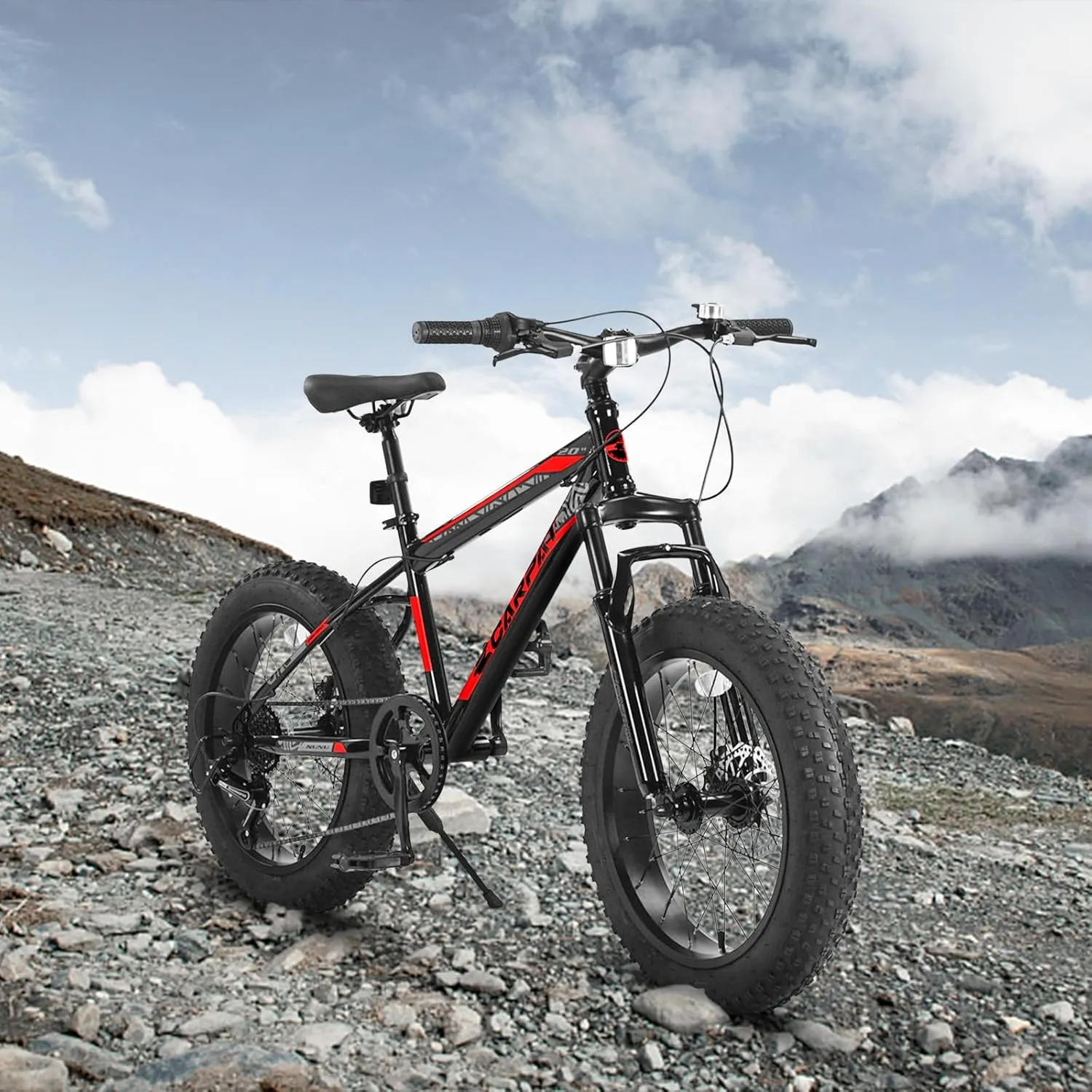 20 Inch Kids' Bike Ages 5-12, 7-Speed Mountain Bike Birthday Gifts Bicycles for Boys Girls Present, Outdoor Cycling City Snow Mountain Bikes