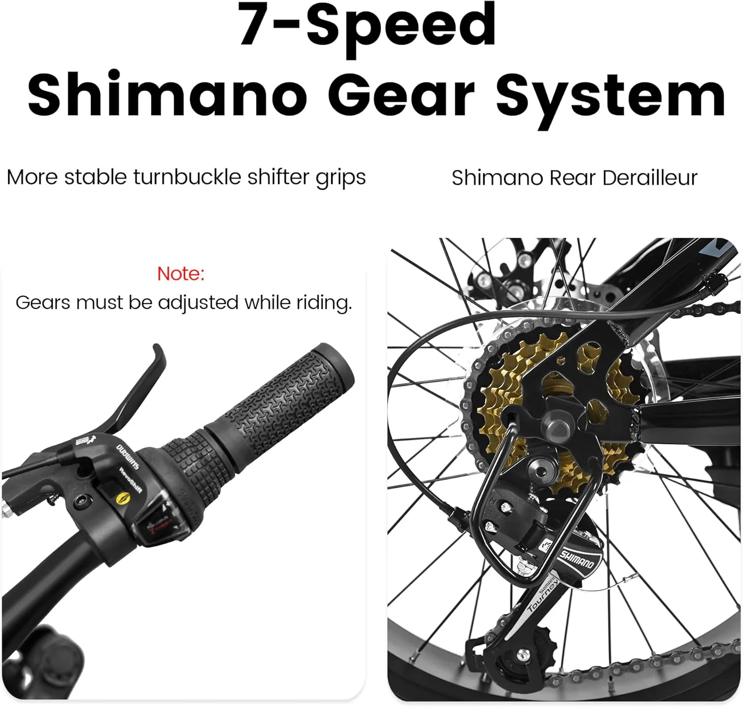 20 Inch Kids' Bike Ages 5-12, 7-Speed Mountain Bike Birthday Gifts Bicycles for Boys Girls Present, Outdoor Cycling City Snow Mountain Bikes