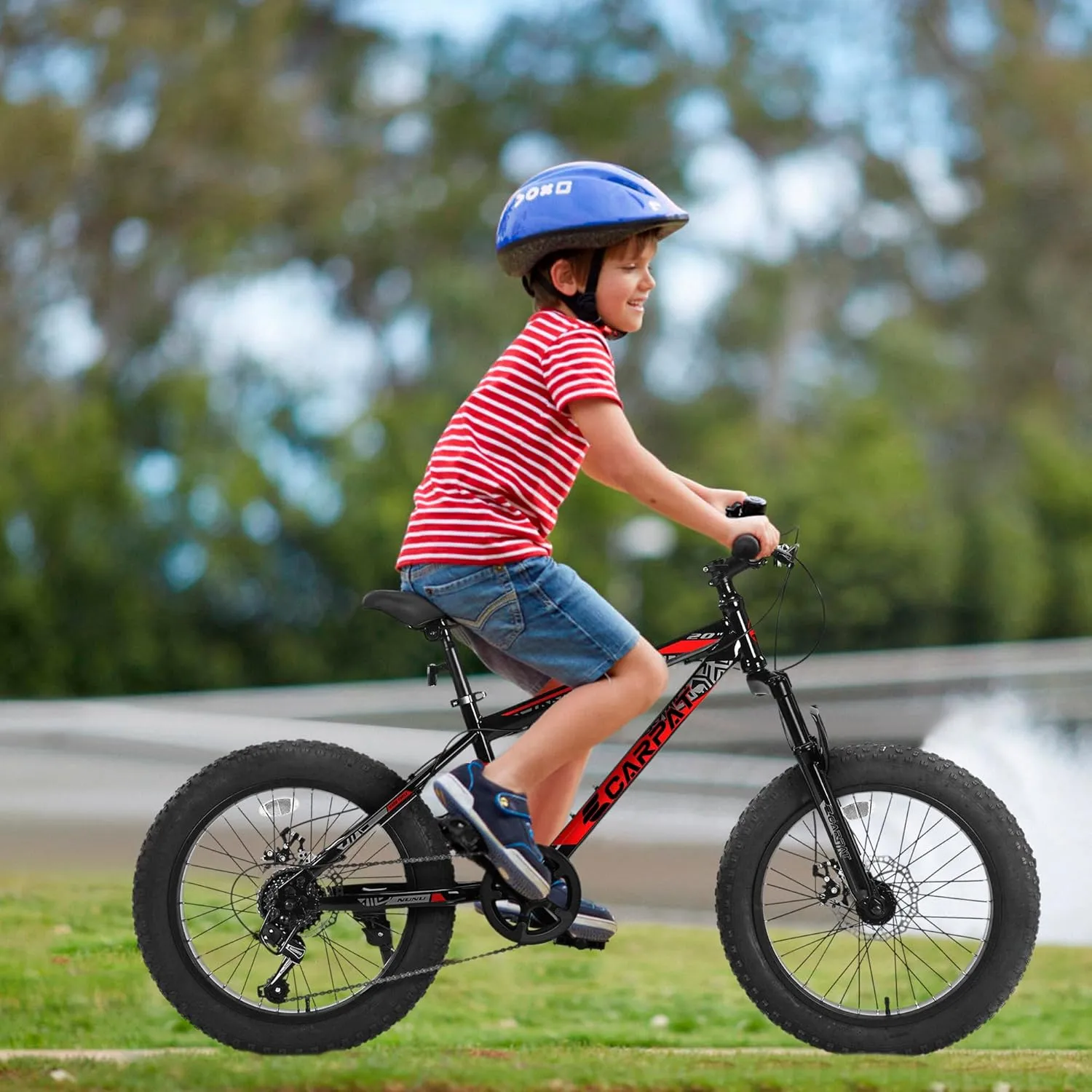 20 Inch Kids' Bike Ages 5-12, 7-Speed Mountain Bike Birthday Gifts Bicycles for Boys Girls Present, Outdoor Cycling City Snow Mountain Bikes
