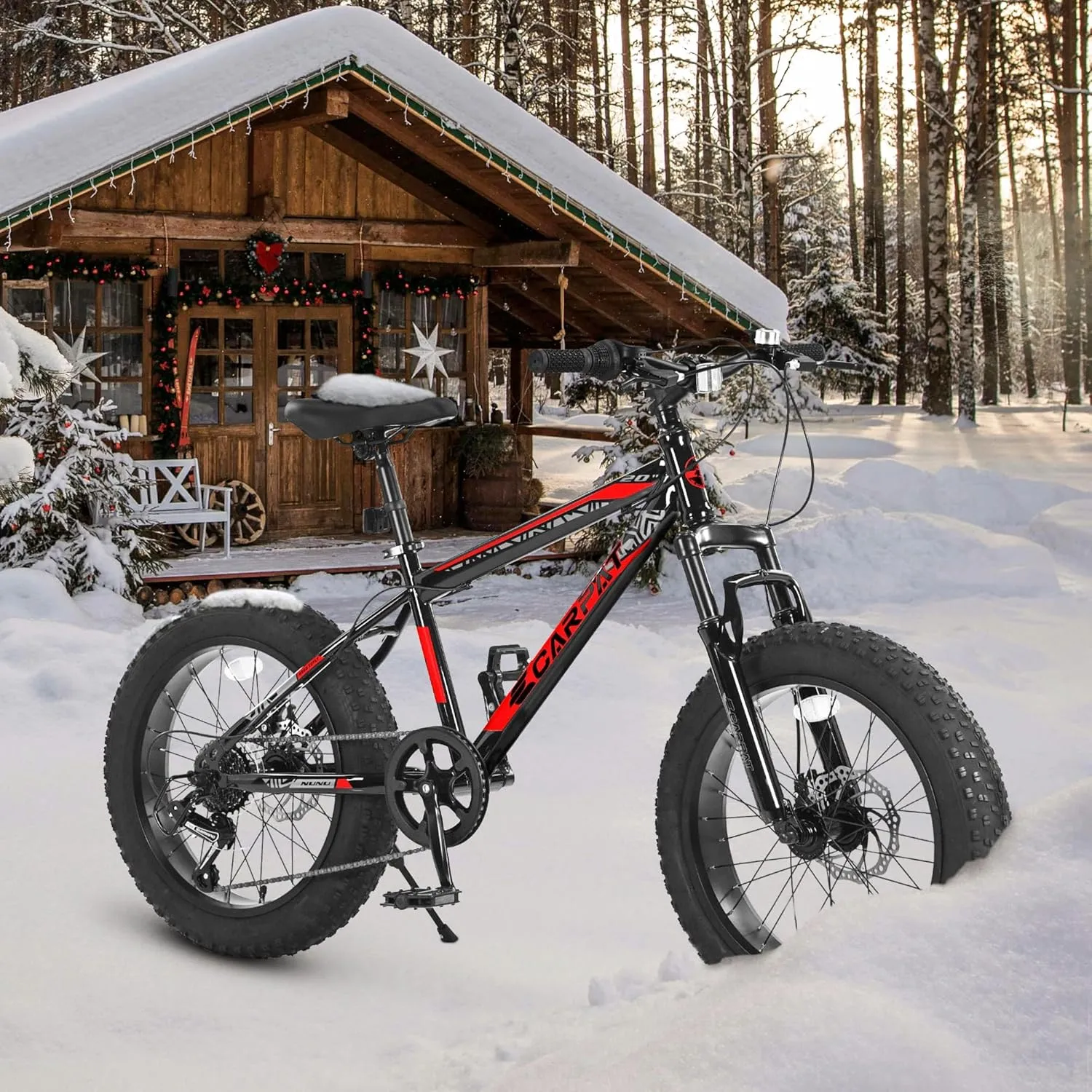 20 Inch Kids' Bike Ages 5-12, 7-Speed Mountain Bike Birthday Gifts Bicycles for Boys Girls Present, Outdoor Cycling City Snow Mountain Bikes