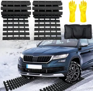 2024 Upgrade Emergency Devices Tire Traction Mats, Portable for Snow, Ice, Mud, and Sand Used to Car, Truck, Van or Fleet Vehicle (2PCS* 27.6in)