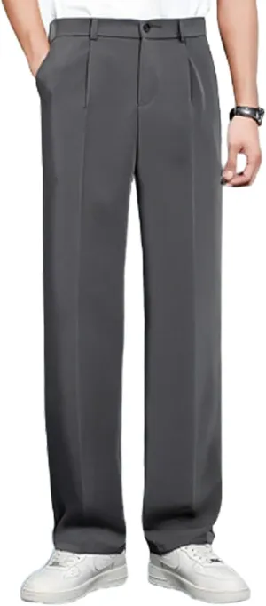 2025 New Fleurosta Stretch Waist Ice Silk Pants,Ultra Stretch Ice Silk Comfort Everyday Pants,All-Day Comfort