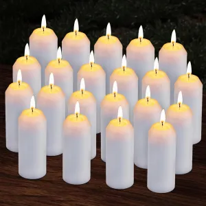 20Pack 15H  Emergency Candles Long Burning Survival [18H  Inside Candle Lanterns], 3“ Unscented White Pillar Candle, Survival Candles for Power Outage, Camping, Hurricane