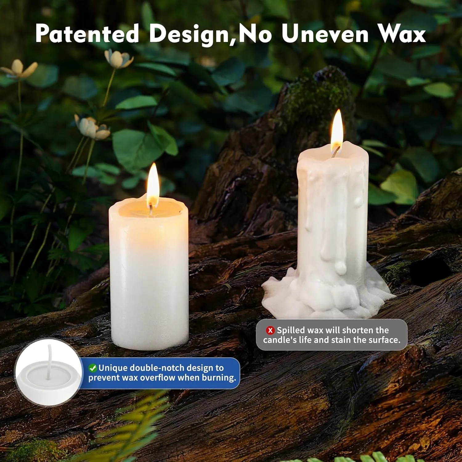 20Pack 15H  Emergency Candles Long Burning Survival [18H  Inside Candle Lanterns], 3“ Unscented White Pillar Candle, Survival Candles for Power Outage, Camping, Hurricane