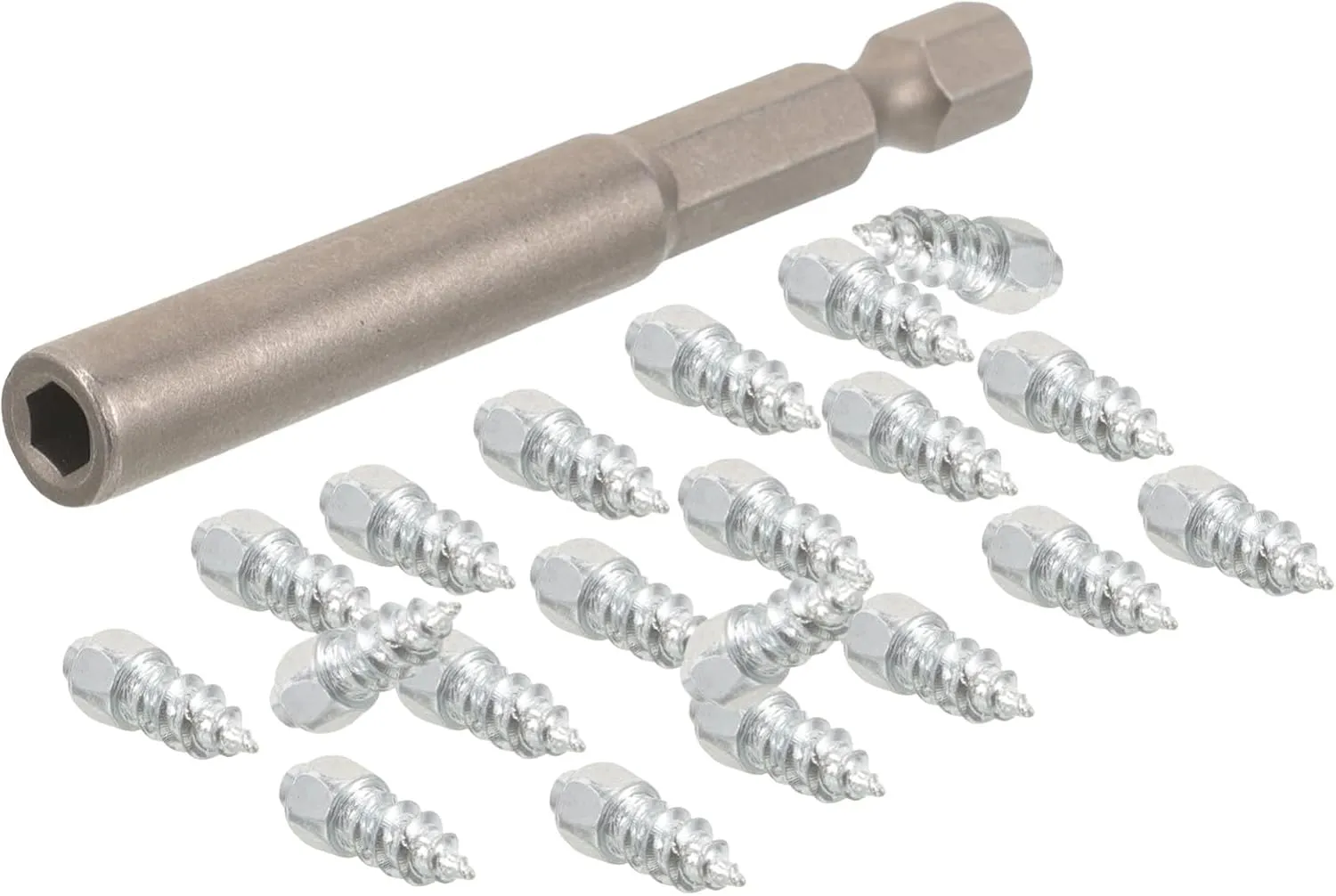 20pcs Snow Tire Studs with Installation Tool Slip Ice Screws for Cars Durable Spike Tires for for Safe Driving Snowy Roads