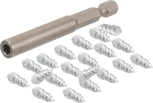20pcs Snow Tire Studs with Installation Tool Slip Ice Screws for Cars Durable Spike Tires for for Safe Driving Snowy Roads