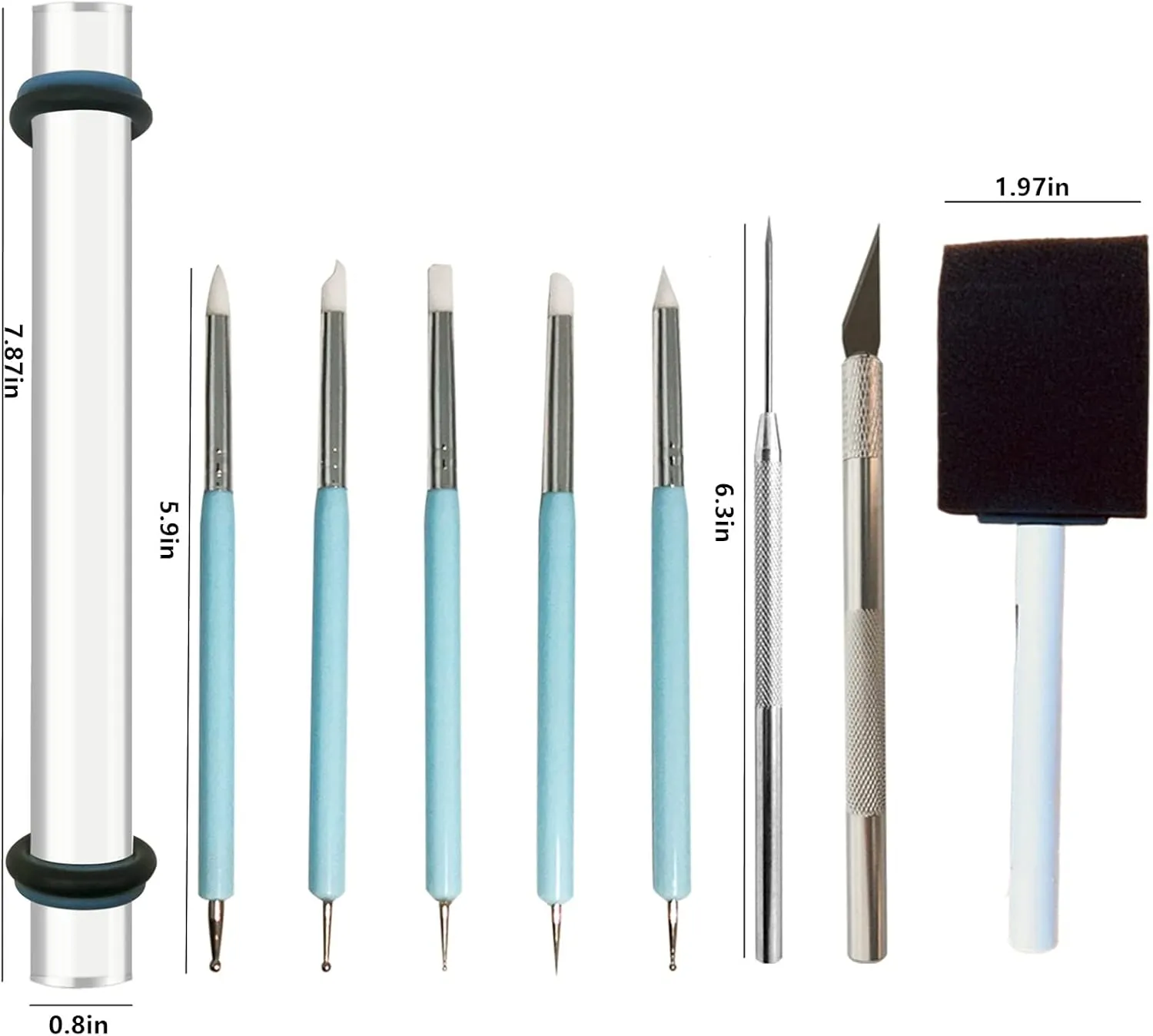 22 Air Dry Clay Tools for Adults Jewelry Making Sculpting Polymer Supplies Acrylic Roller Paint Brushes Set Dotting Scoring Stylus Craft Glue Sponge Silicone Clear Modeling Airdry Earring Kit
