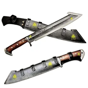 22- inch Hand-Forged Machete Knife | Camping Knife | Husband Gift | Personalized Gift | Full Tang Knife | Hunting Blade | Survival Machete With Leather Cover| Man gift