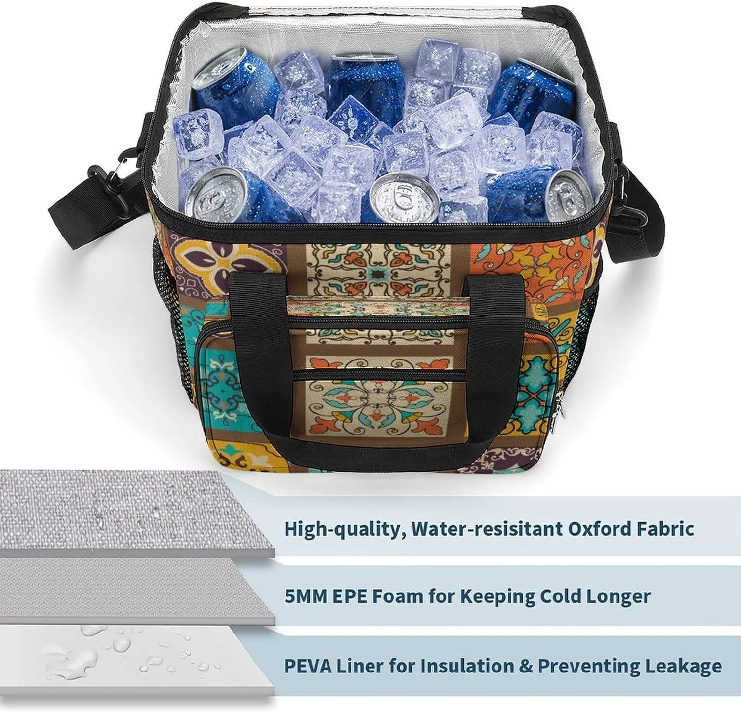 22.5L Waterproof Soft Cooler BagInsulated Lunch Box for Camping Fishing Beach Road Trips