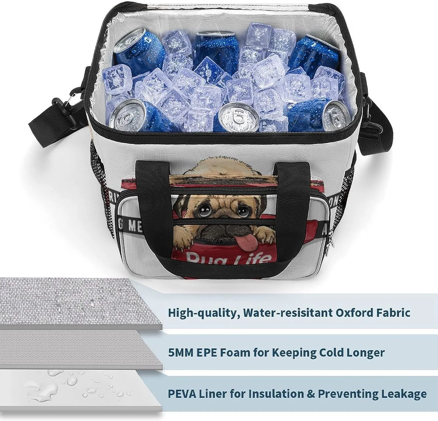 22.5L Waterproof Soft Cooler BagInsulated Lunch Box for Camping Fishing Beach Road Trips