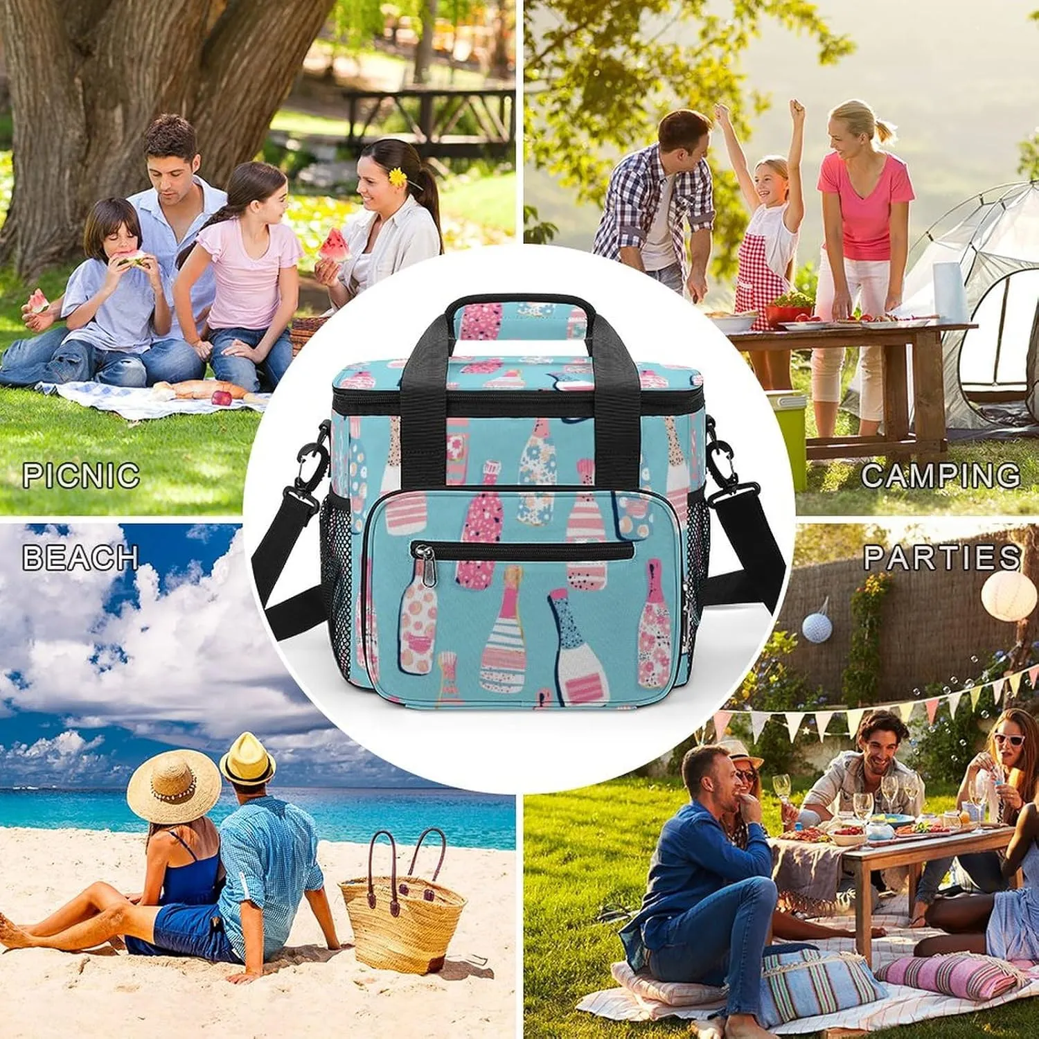 22.5L Waterproof Soft Cooler BagInsulated Lunch Box for Camping Fishing Beach Road Trips