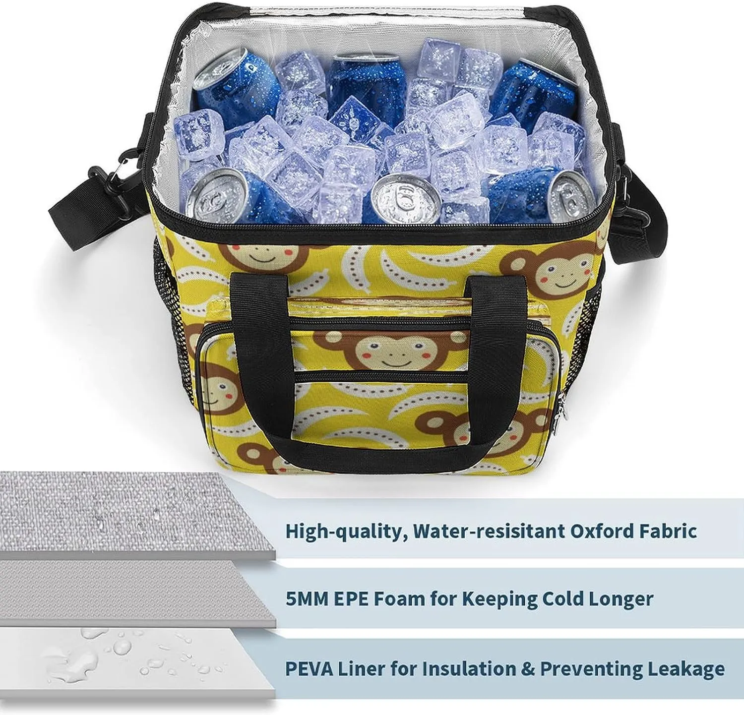 22.5L Waterproof Soft Cooler BagInsulated Lunch Box for Camping Fishing Beach Road Trips