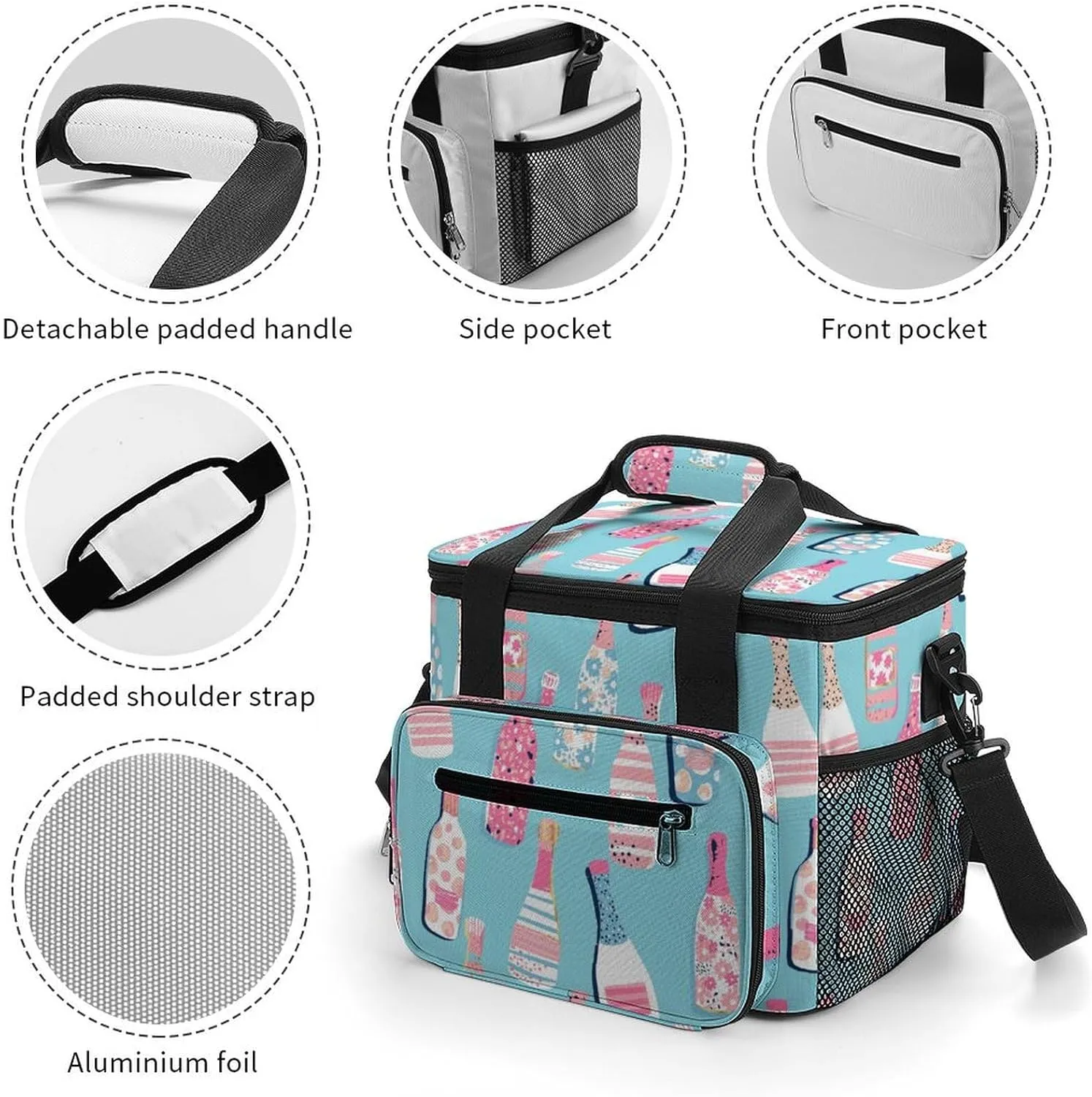 22.5L Waterproof Soft Cooler BagInsulated Lunch Box for Camping Fishing Beach Road Trips