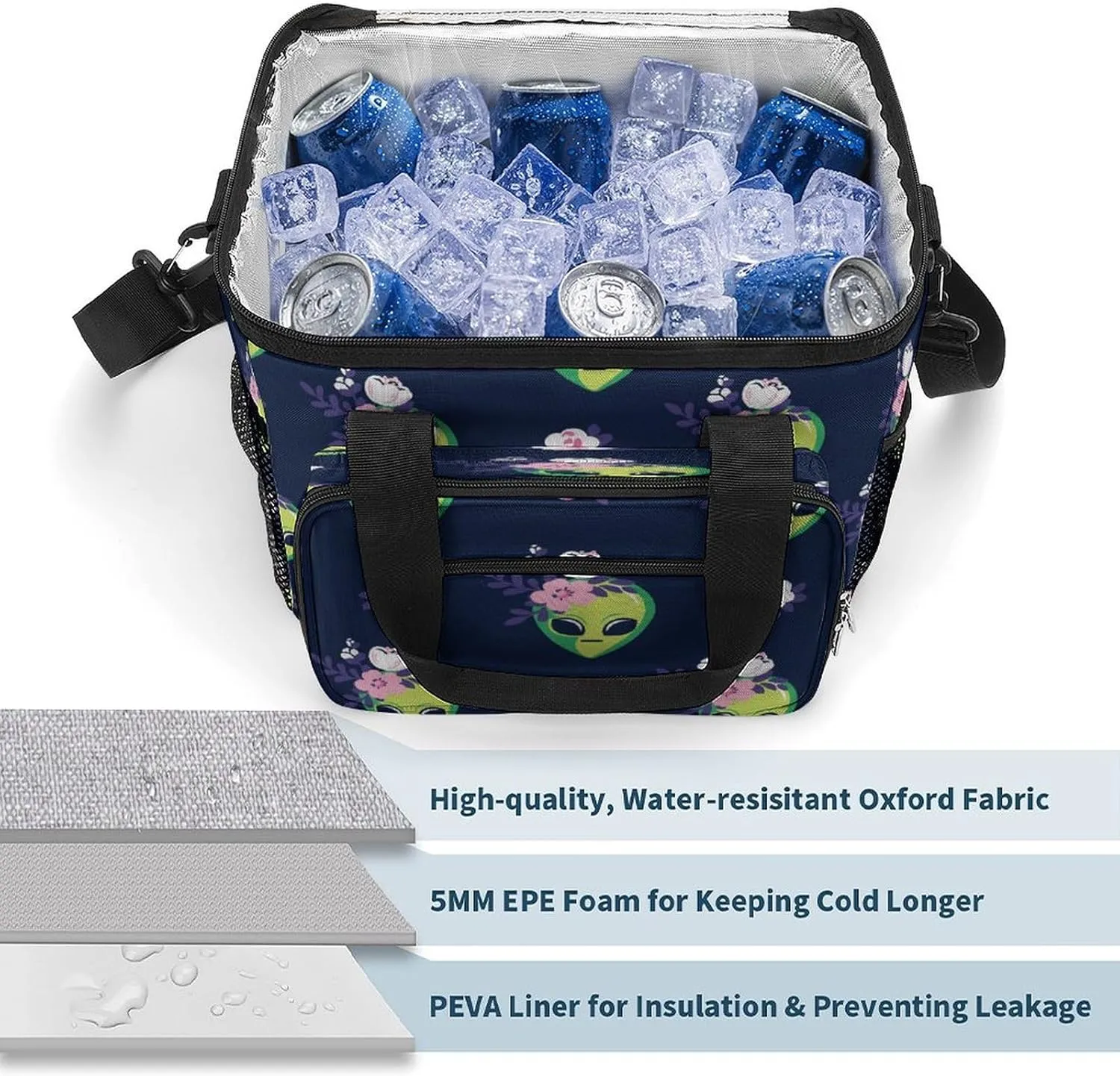 22.5L Waterproof Soft Cooler BagInsulated Lunch Box for Camping Fishing Beach Road Trips