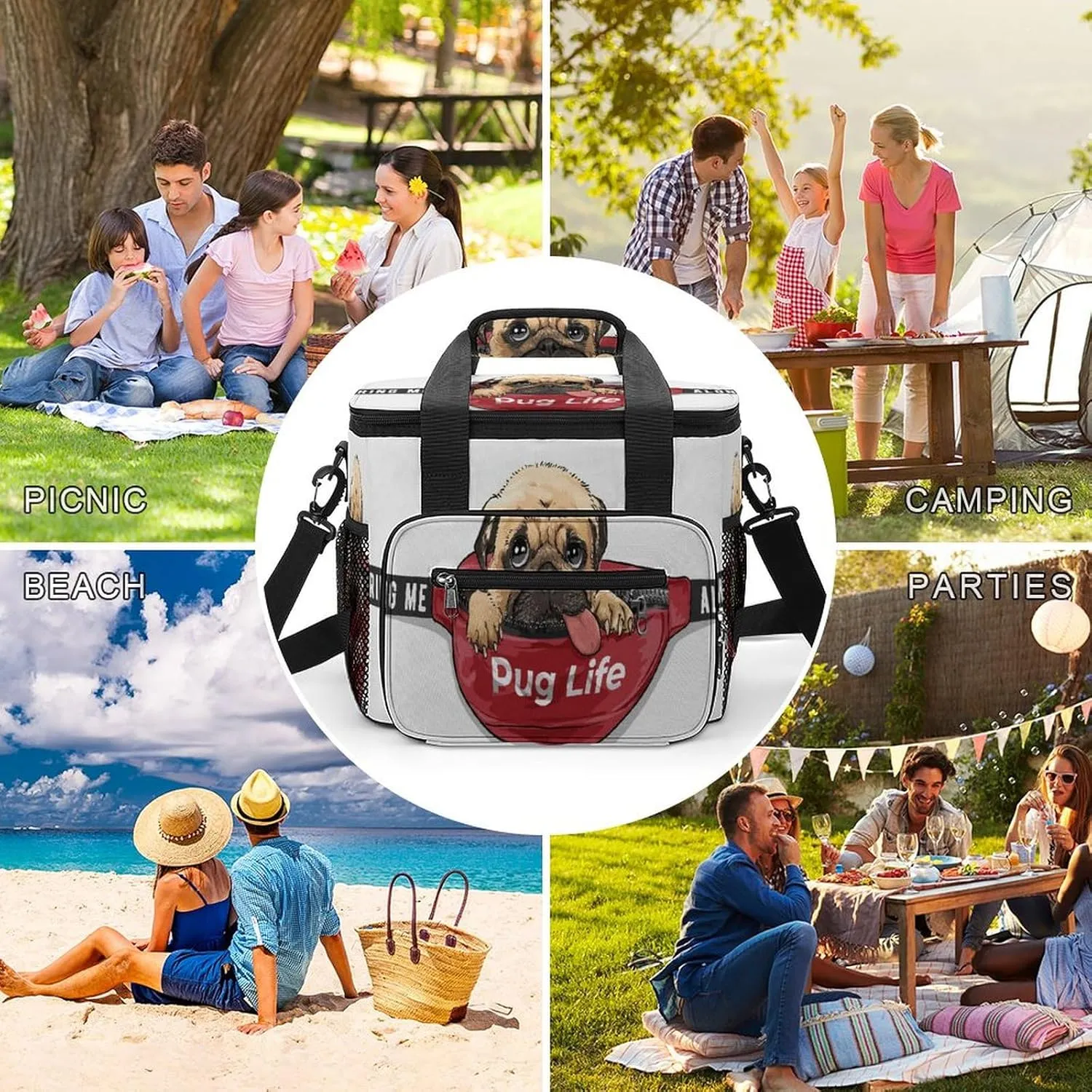 22.5L Waterproof Soft Cooler BagInsulated Lunch Box for Camping Fishing Beach Road Trips