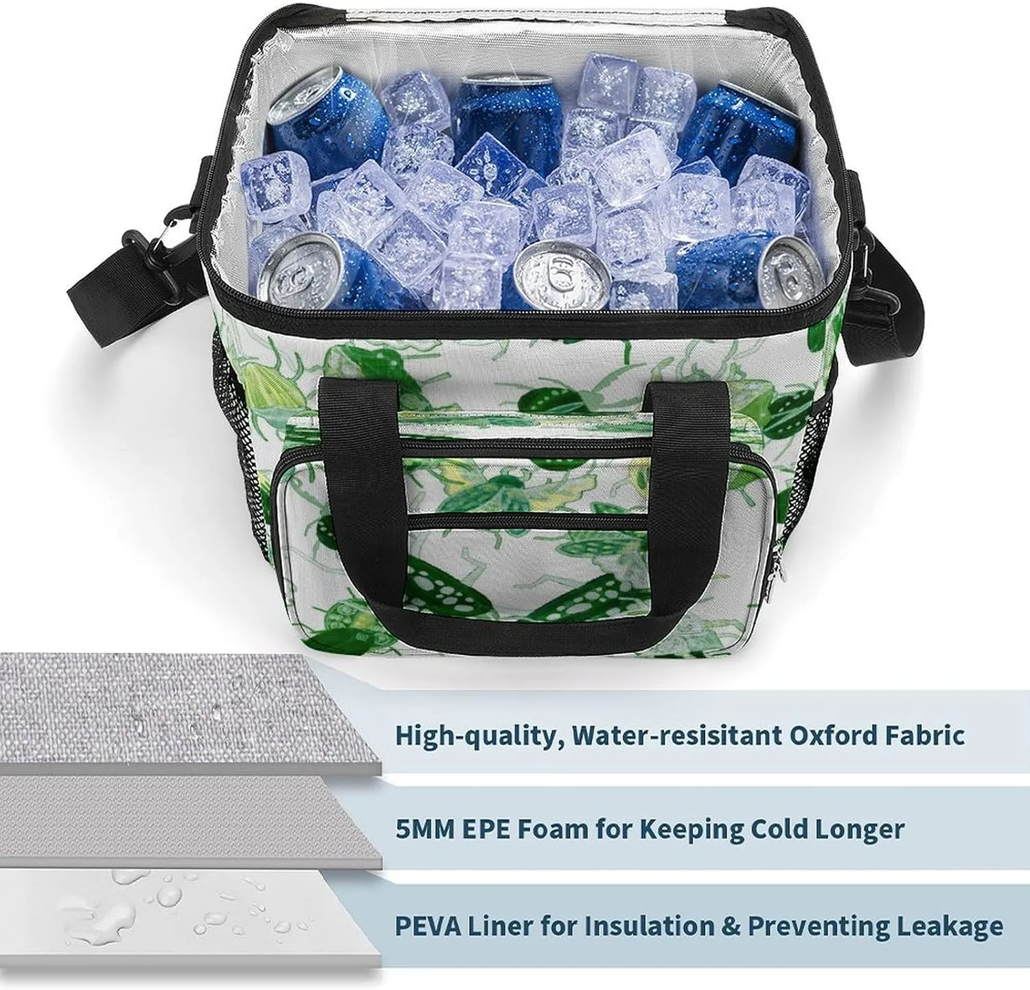 22.5L Waterproof Soft Cooler BagInsulated Lunch Box for Camping Fishing Beach Road Trips