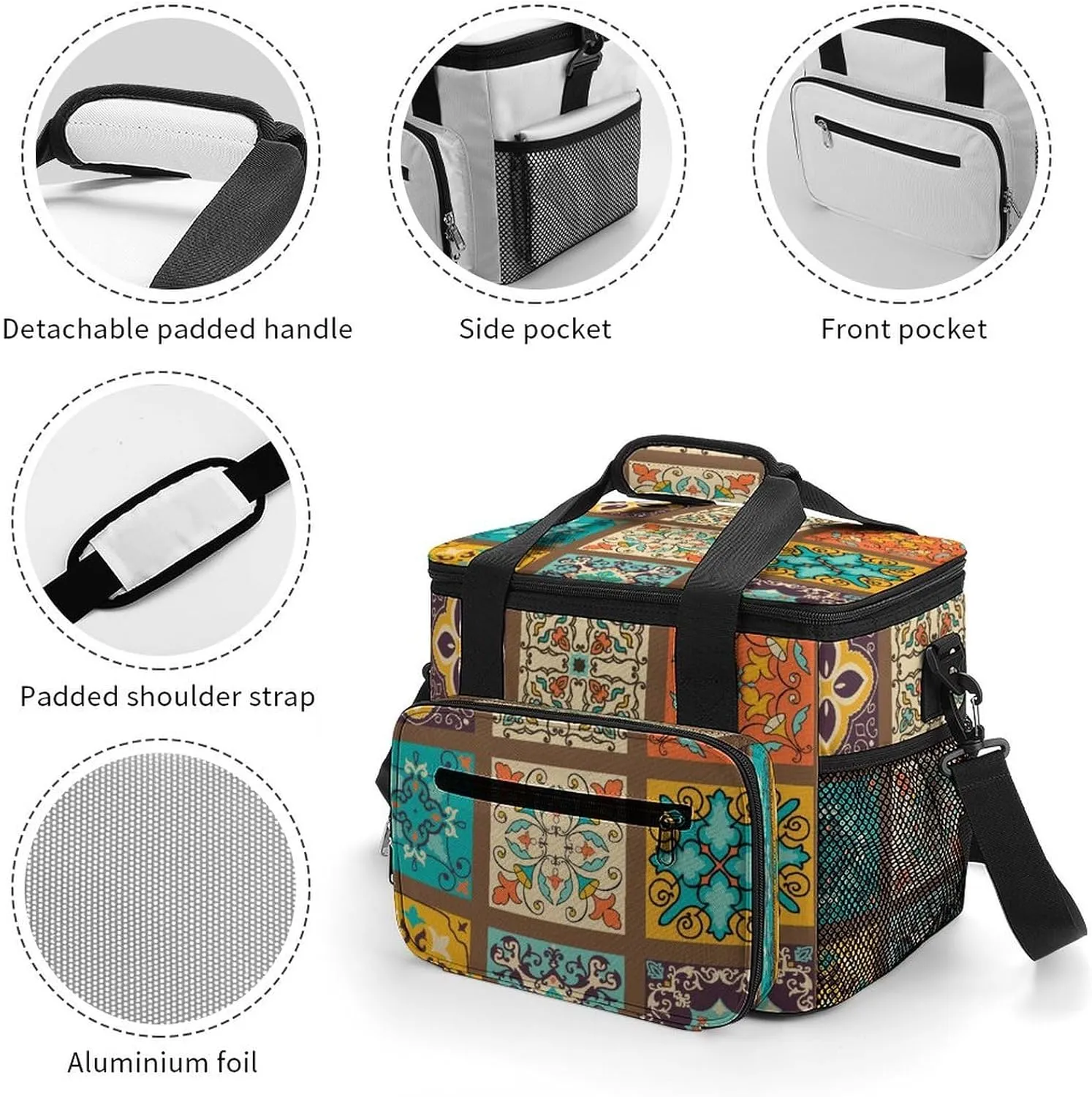 22.5L Waterproof Soft Cooler BagInsulated Lunch Box for Camping Fishing Beach Road Trips