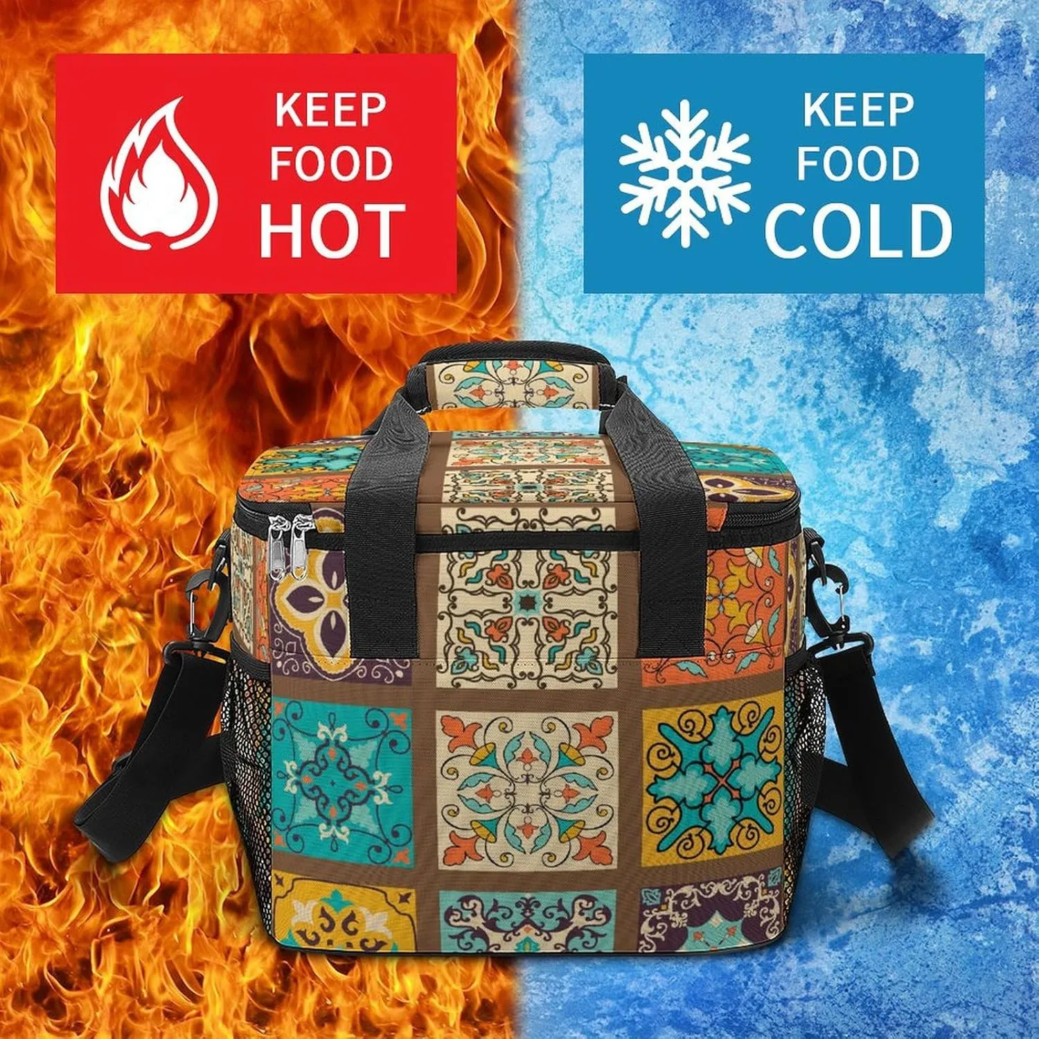 22.5L Waterproof Soft Cooler BagInsulated Lunch Box for Camping Fishing Beach Road Trips