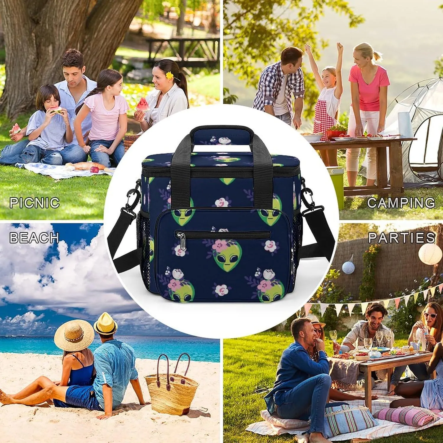 22.5L Waterproof Soft Cooler BagInsulated Lunch Box for Camping Fishing Beach Road Trips
