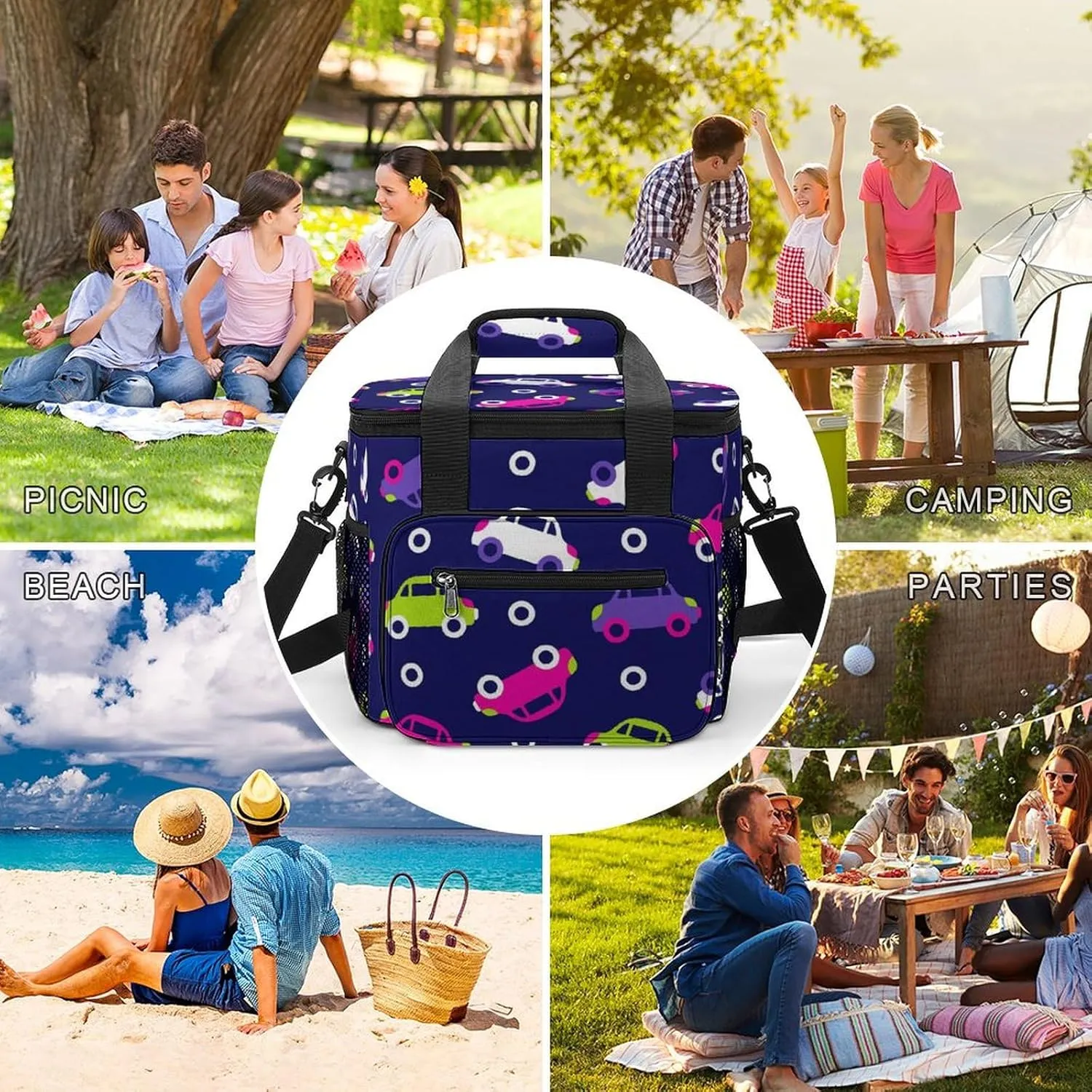22.5L Waterproof Soft Cooler BagInsulated Lunch Box for Camping Fishing Beach Road Trips