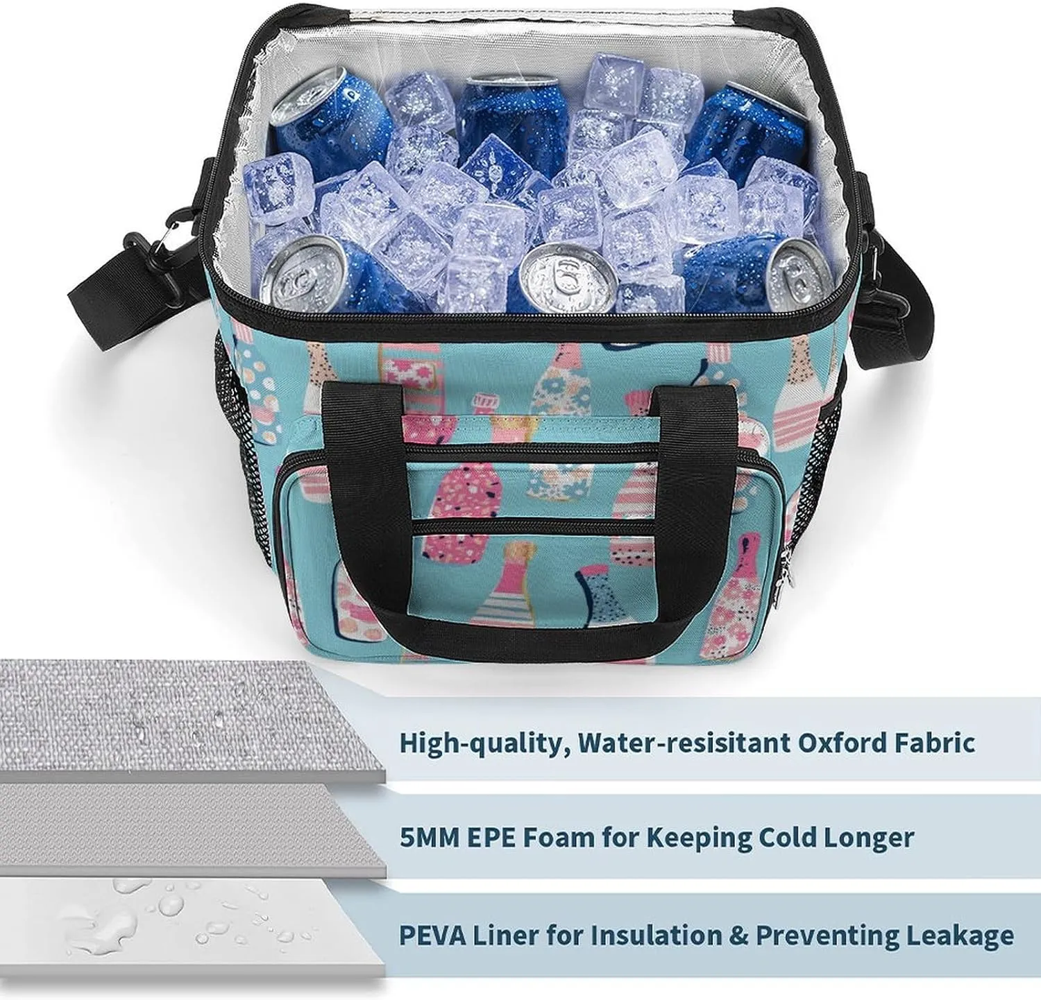 22.5L Waterproof Soft Cooler BagInsulated Lunch Box for Camping Fishing Beach Road Trips
