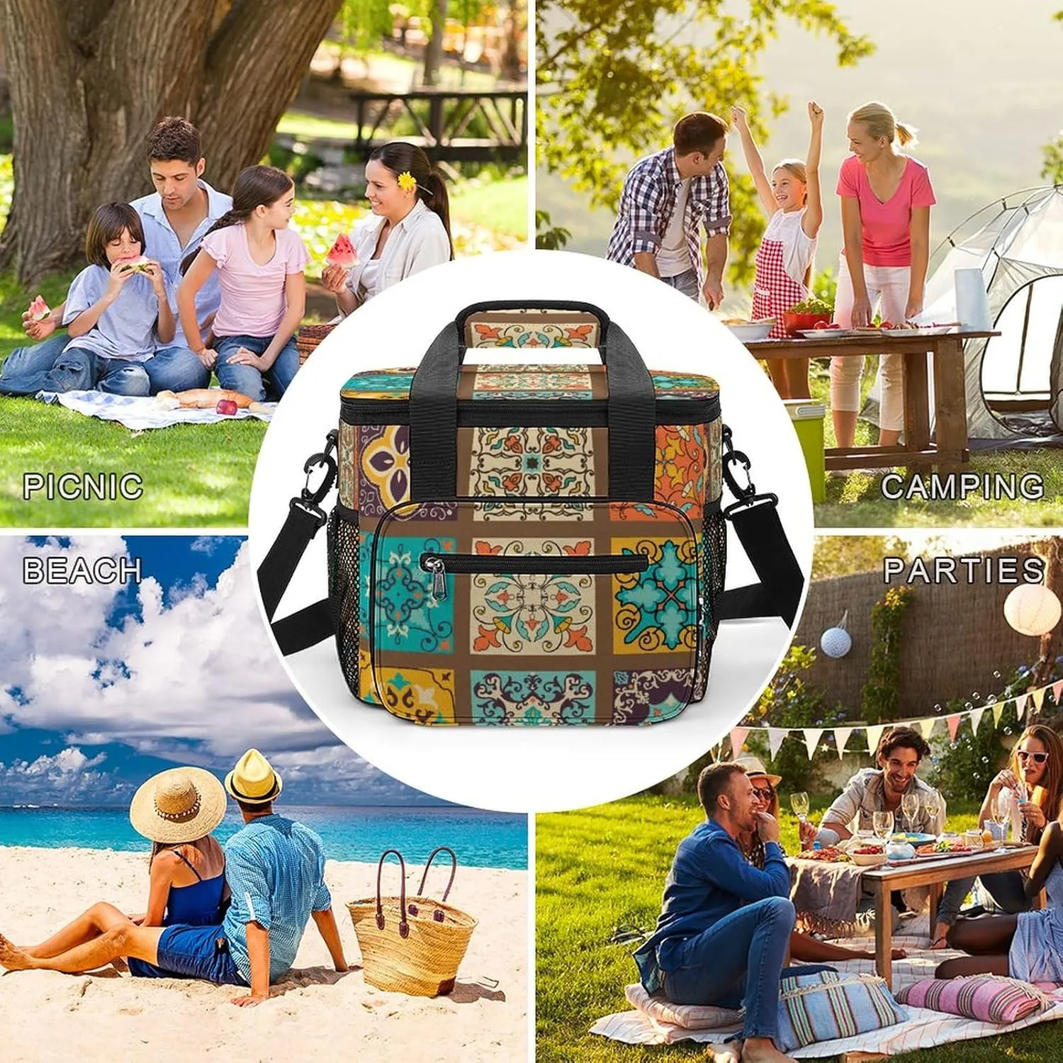 22.5L Waterproof Soft Cooler BagInsulated Lunch Box for Camping Fishing Beach Road Trips