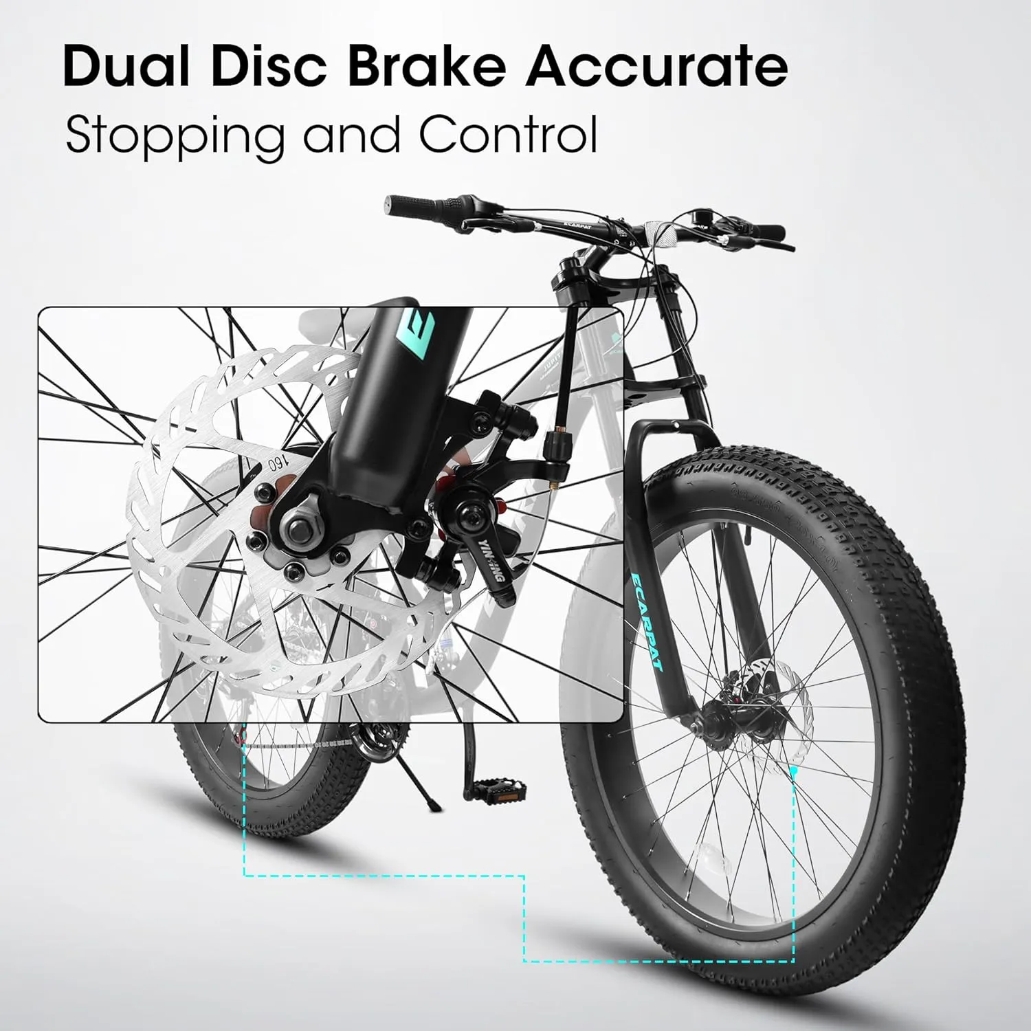 26 Inch Fat Tires Mountain Bike, 21-Speed All Terrain Bicycle with Disc Brakes & 4" Wide Fat Tire, City Snow Beach for Adults and Teenagers, Men's and Women's Mountain Bikes