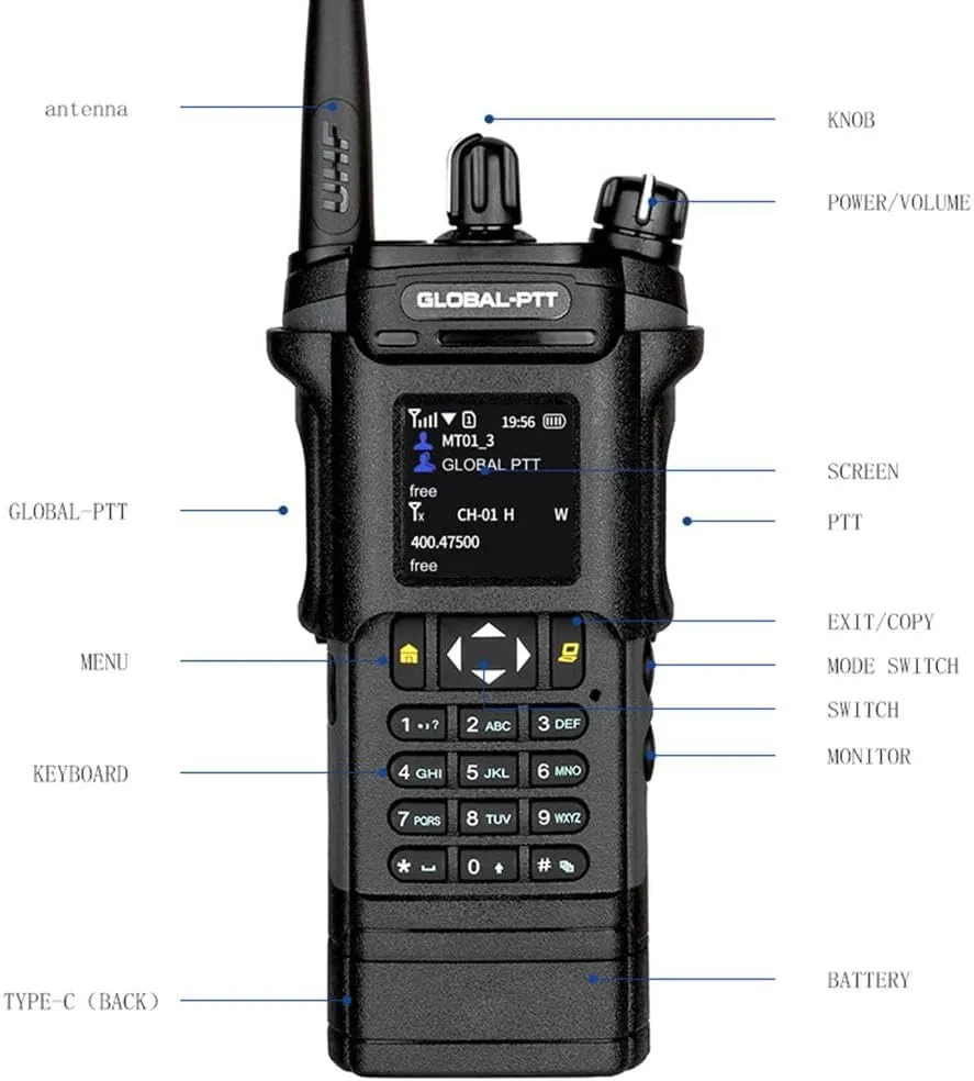2Pack 4G LTE Nationwide and Analog Walkie Talkie PoC Radios, Unlimited Range Two-Way Communication Yearly Data SIM Card Included (Black, NO GPS)