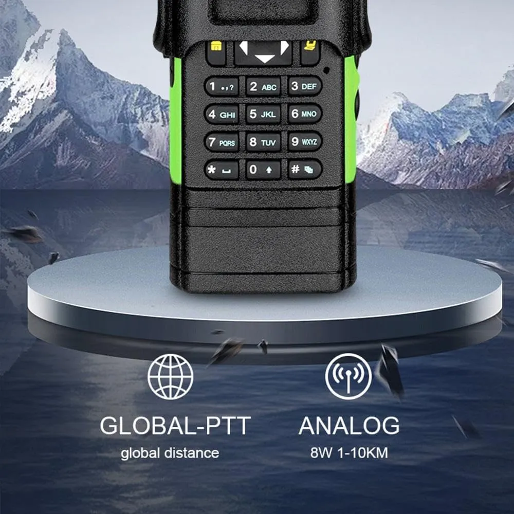 2Pack 4G LTE Nationwide and Analog Walkie Talkie PoC Radios, Unlimited Range Two-Way Communication Yearly Data SIM Card Included (Black, NO GPS)
